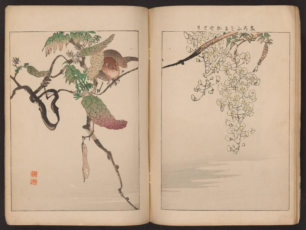 An illustration from Kachō gafu : eshima no nami, 1898, leaf 8
