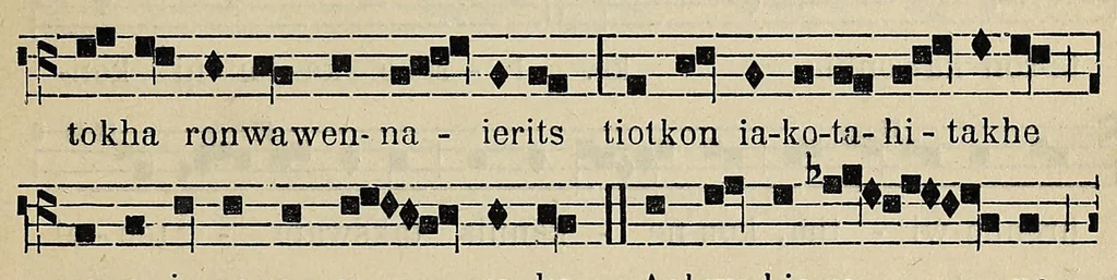 An illustration from Kaiatonsera teieriwakwatha onkweonweneha, 1890, leaf 331