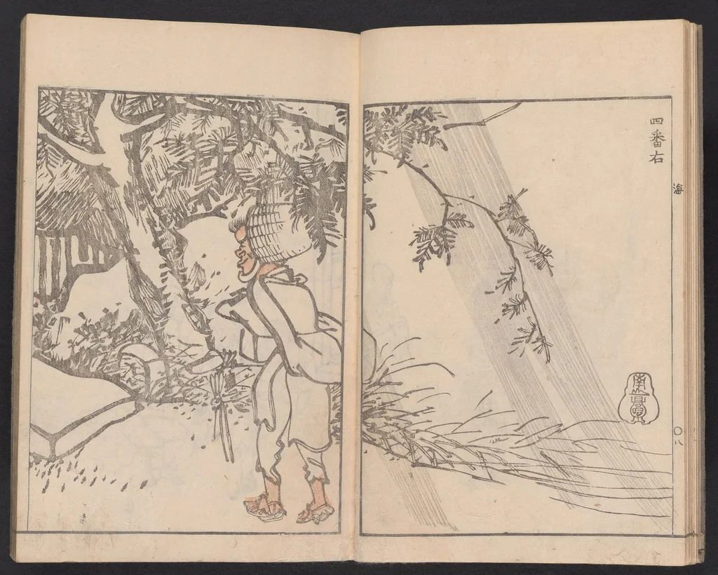 An illustration from Kaidō kyōka awase, 1812, leaf 10