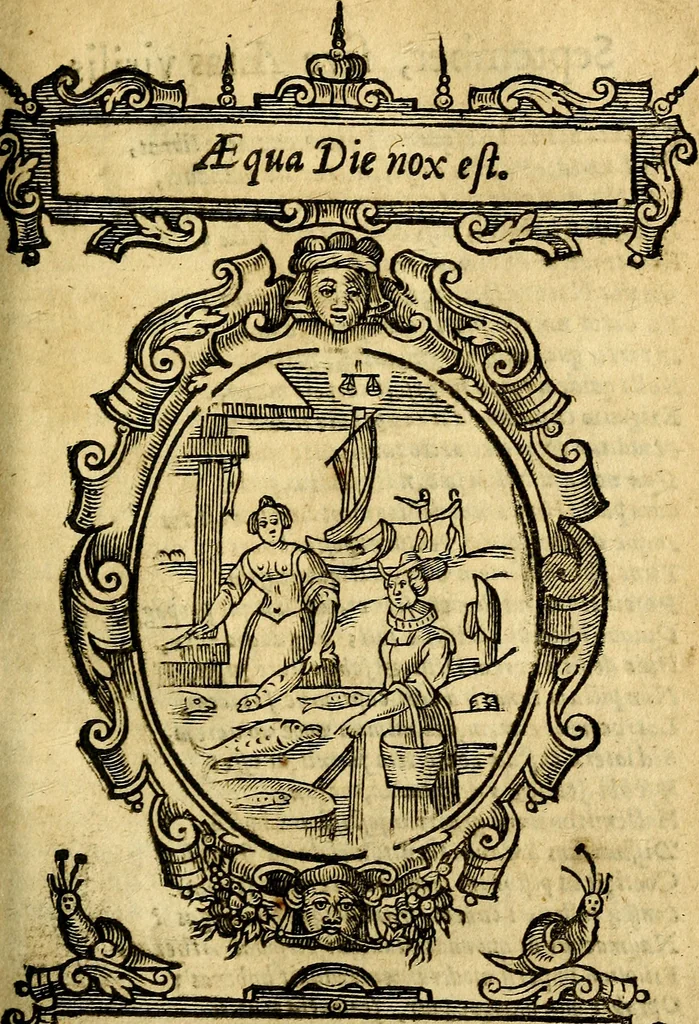 An illustration from Kalendarium humanæ vitæ = The kalendar [sic] of mans life, 1638, leaf 94
