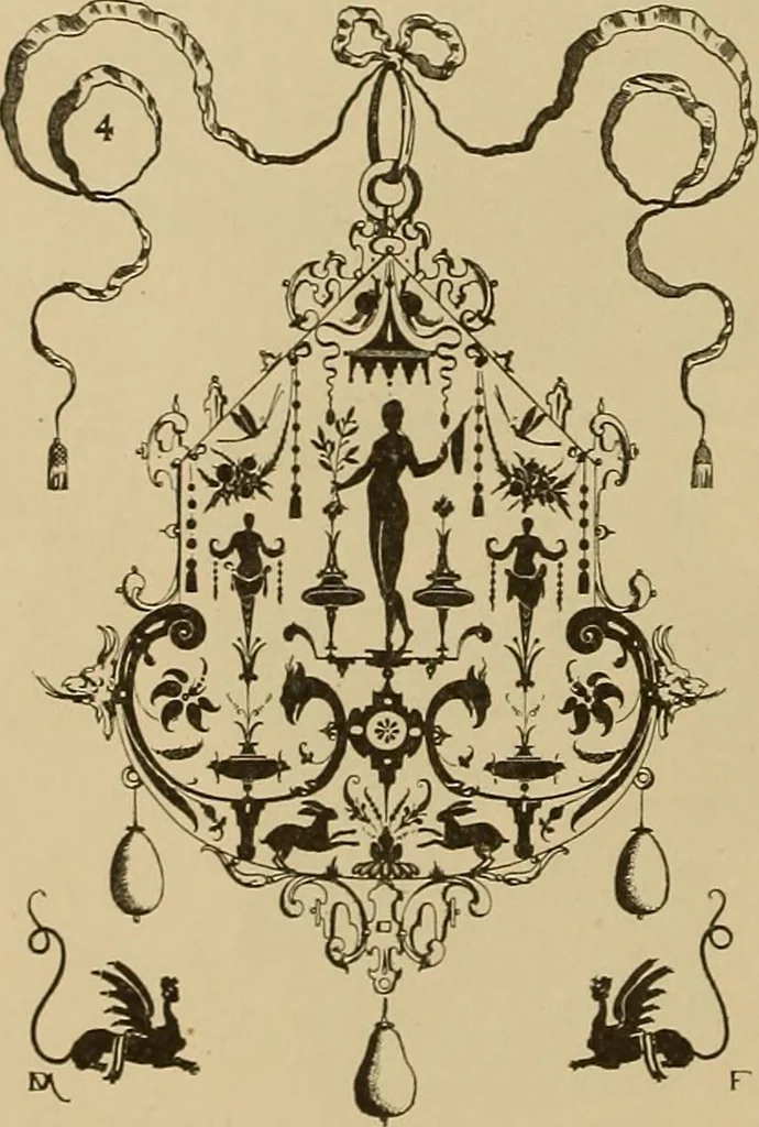 An illustration from Katalog der ornamentstich-sammlung des Kunstgewerbe-museums, mit 200 abbildungen, 1894, leaf 87