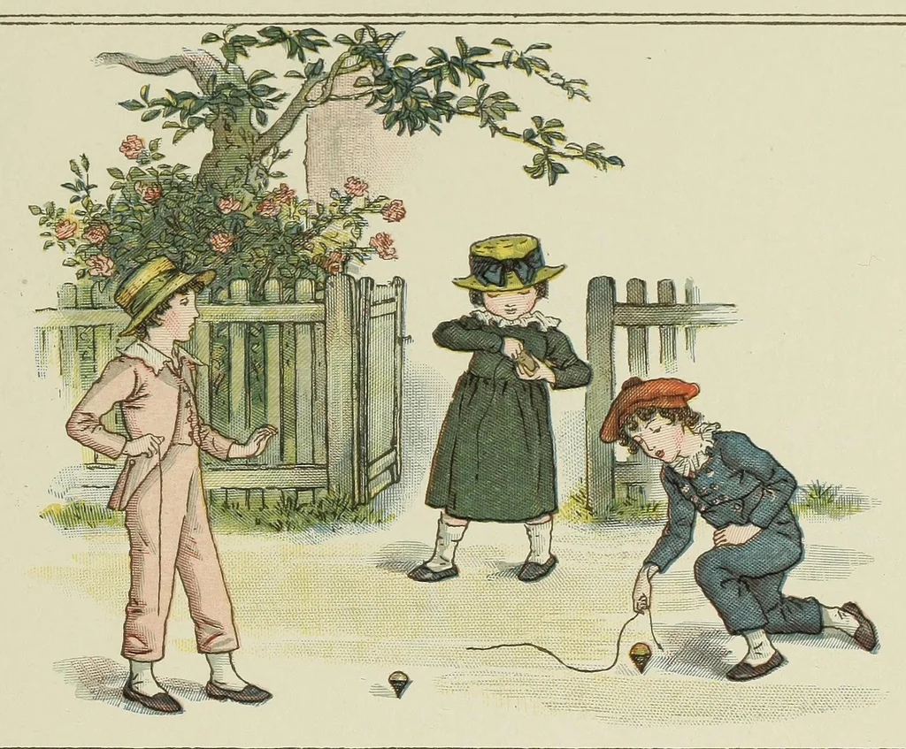 An illustration from Kate Greenaway's book of games, 1889, leaf 17