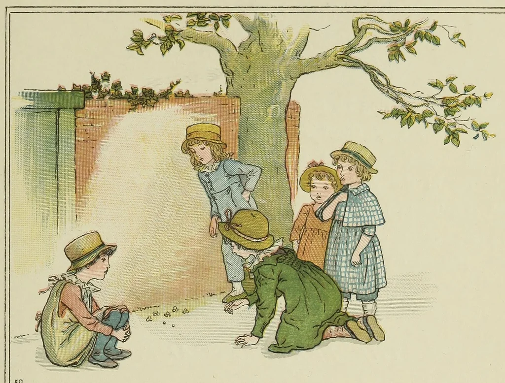An illustration from Kate Greenaway's book of games, 1889, leaf 23