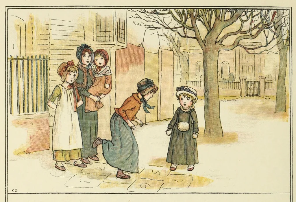 An illustration from Kate Greenaway's book of games, 1889, leaf 36