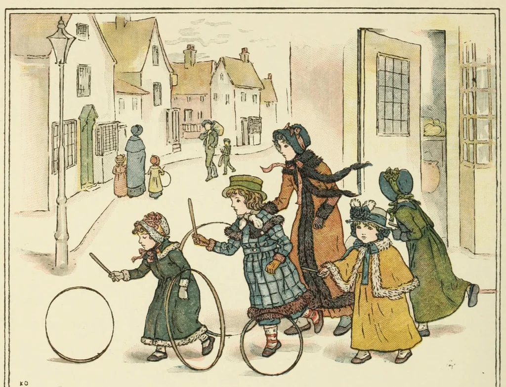 An illustration from Kate Greenaway's book of games, 1889, leaf 40