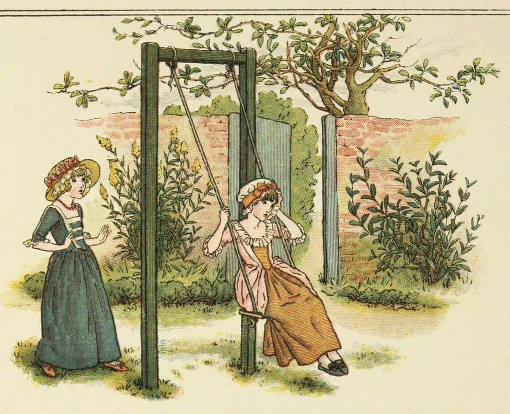 An illustration from Kate Greenaway's book of games, 1889, leaf 44
