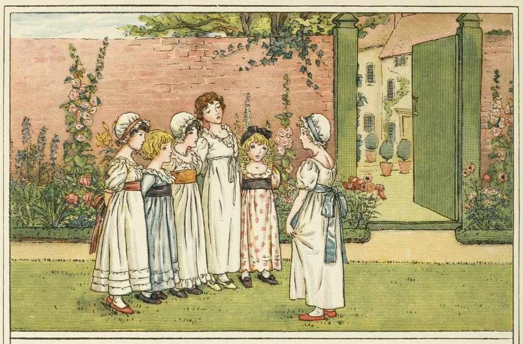 An illustration from Kate Greenaway's book of games, 1889, leaf 64