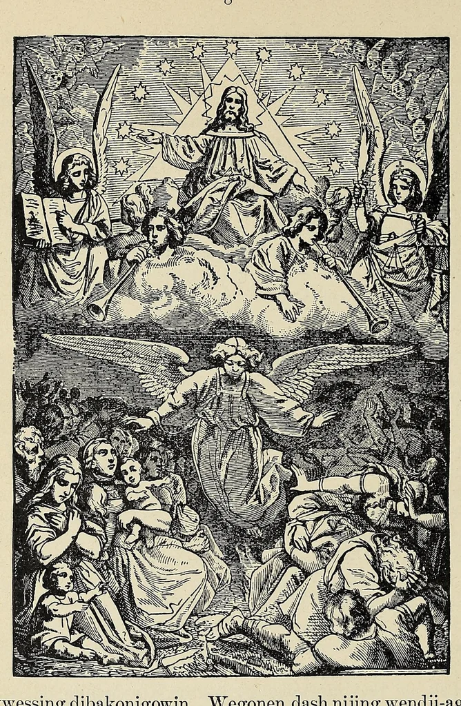 An illustration from Katolik gagikwe-masinaigan mi sa katolik enamiad gegikimind .., 1907, leaf 12