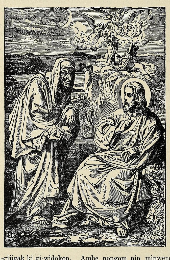 An illustration from Katolik gagikwe-masinaigan mi sa katolik enamiad gegikimind .., 1907, leaf 138