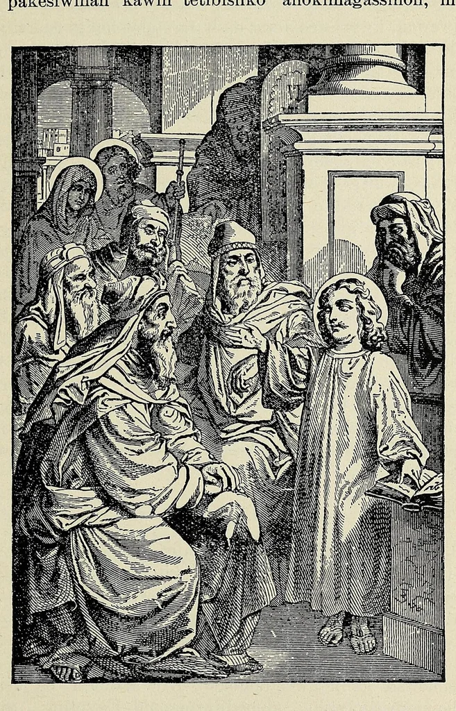 An illustration from Katolik gagikwe-masinaigan mi sa katolik enamiad gegikimind .., 1907, leaf 73