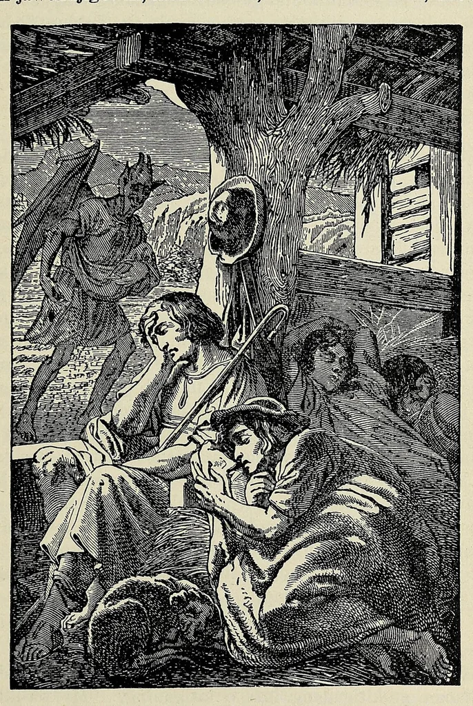 An illustration from Katolik gagikwe-masinaigan mi sa katolik enamiad gegikimind .., 1907, leaf 99