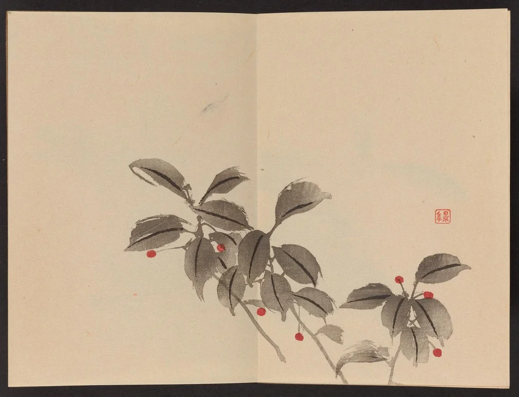 An illustration from Keinen shūgajō, 1906, leaf 13