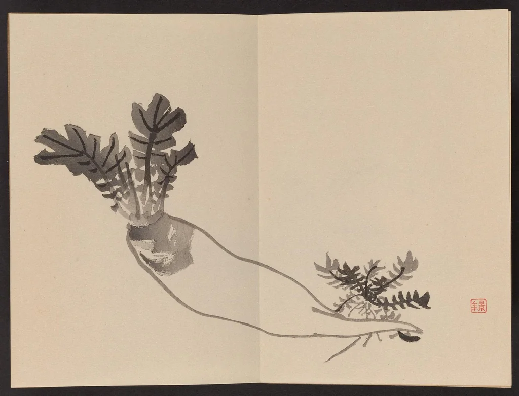 An illustration from Keinen shūgajō, 1906, leaf 14