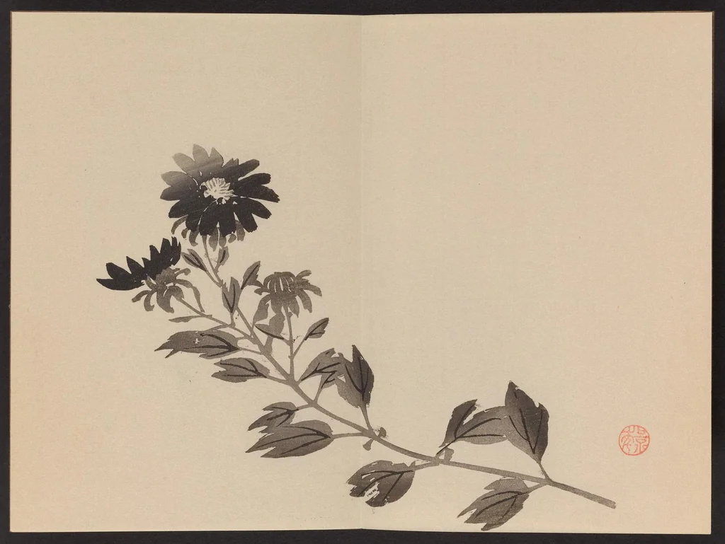An illustration from Keinen shūgajō, 1906, leaf 15