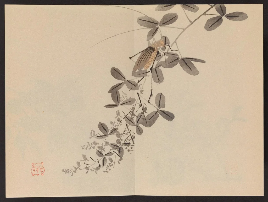 An illustration from Keinen shūgajō, 1906, leaf 7