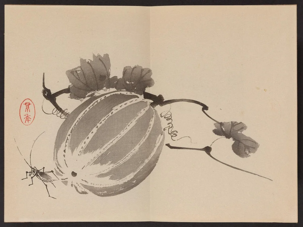 An illustration from Keinen shūgajō, 1906, leaf 9