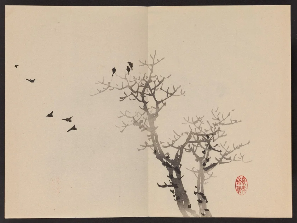 An illustration from Keinen shūgajō, 1906, leaf 10