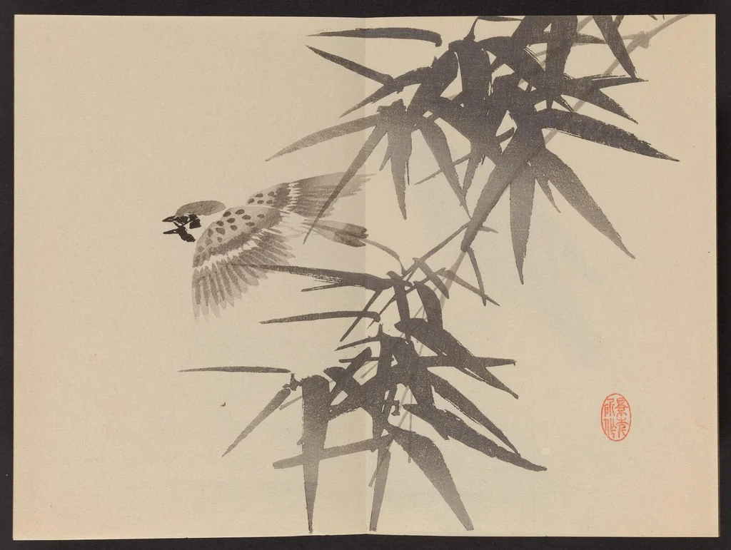 An illustration from Keinen shūgajō, 1906, leaf 9