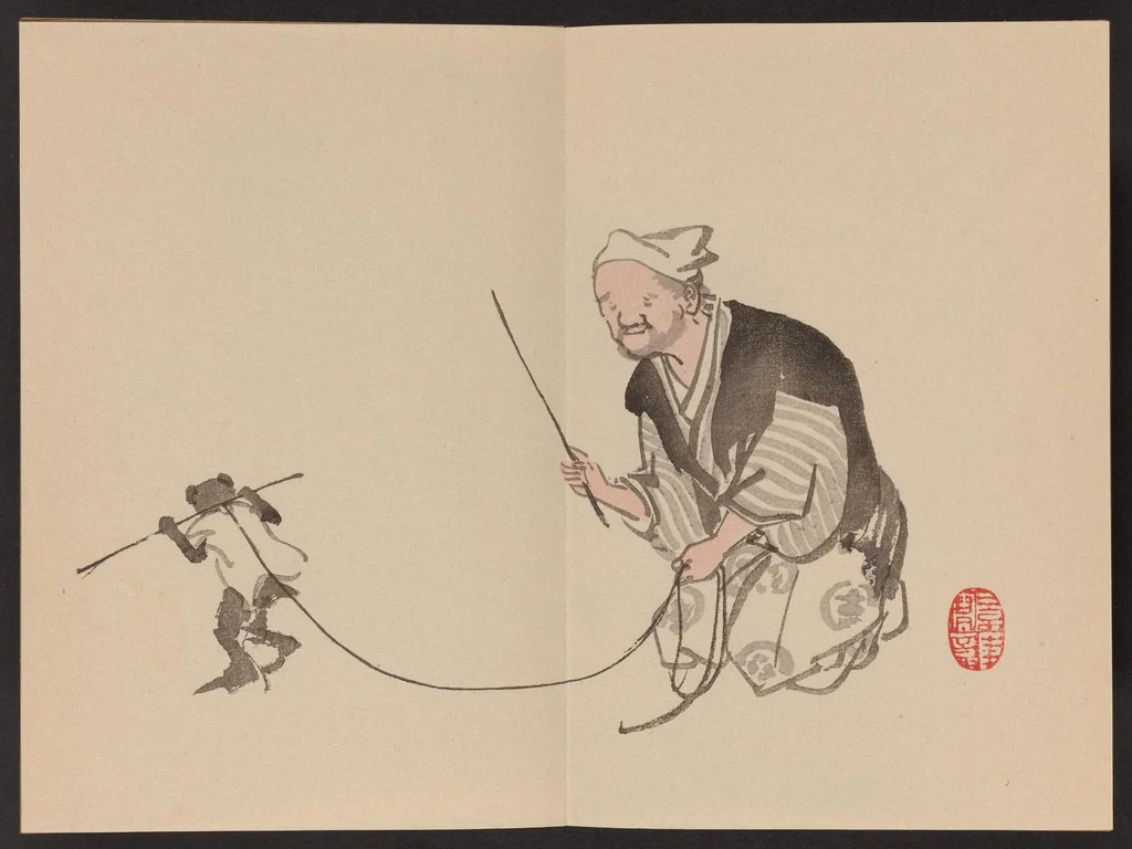 An illustration from Keinen shūgajō, 1906, leaf 12
