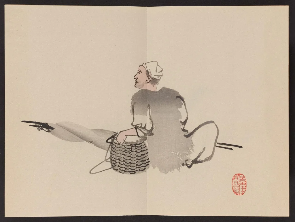 An illustration from Keinen shūgajō, 1906, leaf 5