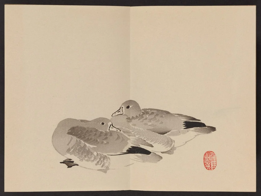 An illustration from Keinen shūgajō, 1906, leaf 6