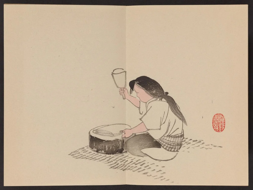 An illustration from Keinen shūgajō, 1906, leaf 9