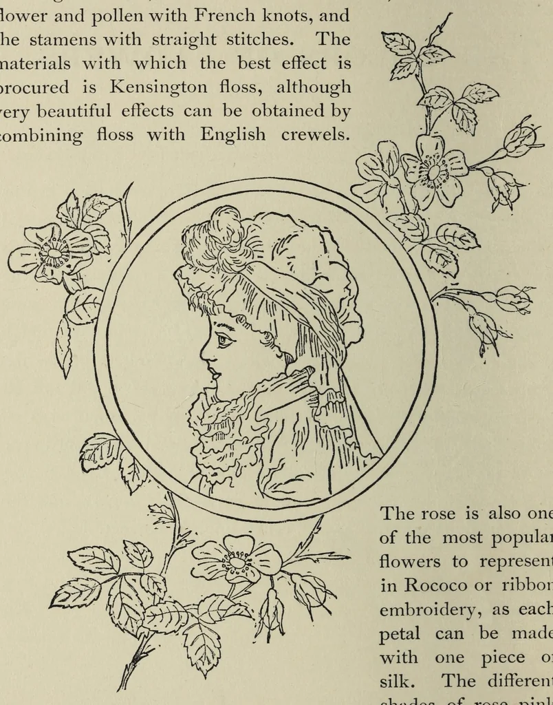 An illustration from Kensington embroidery and the colors of flowers : a complete guide to art needlework, 1884, leaf 18