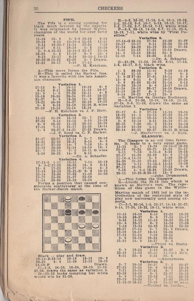An illustration from Checkers, The Handy Manual, 1923, leaf 14