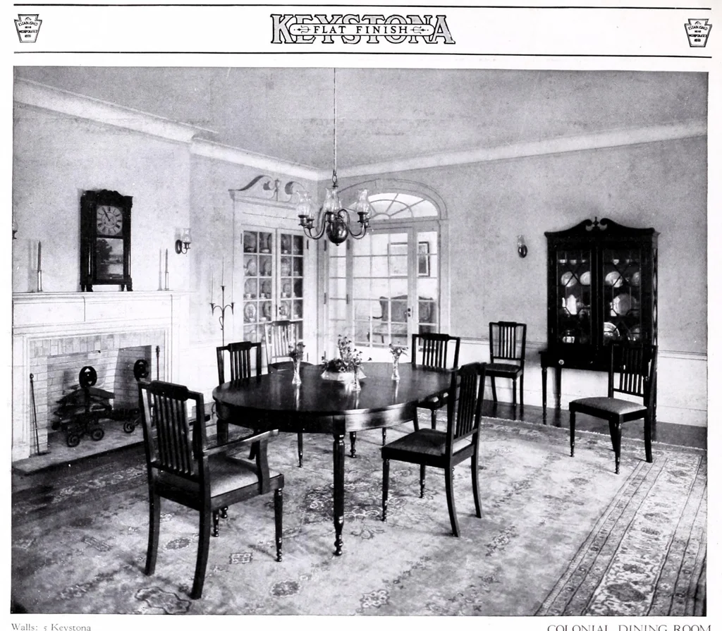 An illustration from Keystona flat finish : for office buildings, schools, hospitals and homes, whether mansion or bungalow., 1927, leaf 24