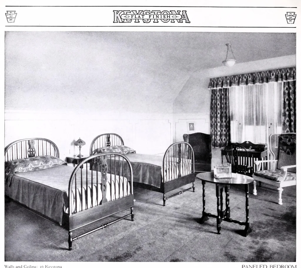 An illustration from Keystona flat finish : for office buildings, schools, hospitals and homes, whether mansion or bungalow., 1927, leaf 28