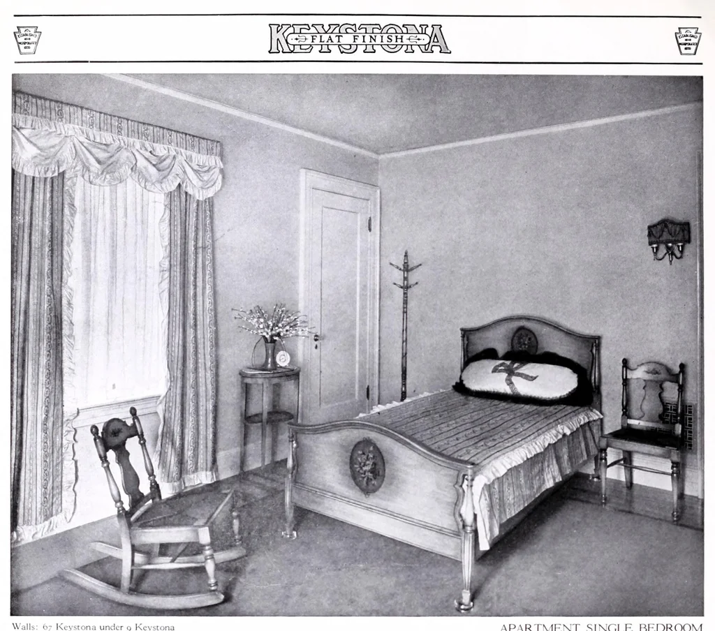 An illustration from Keystona flat finish : for office buildings, schools, hospitals and homes, whether mansion or bungalow., 1927, leaf 30