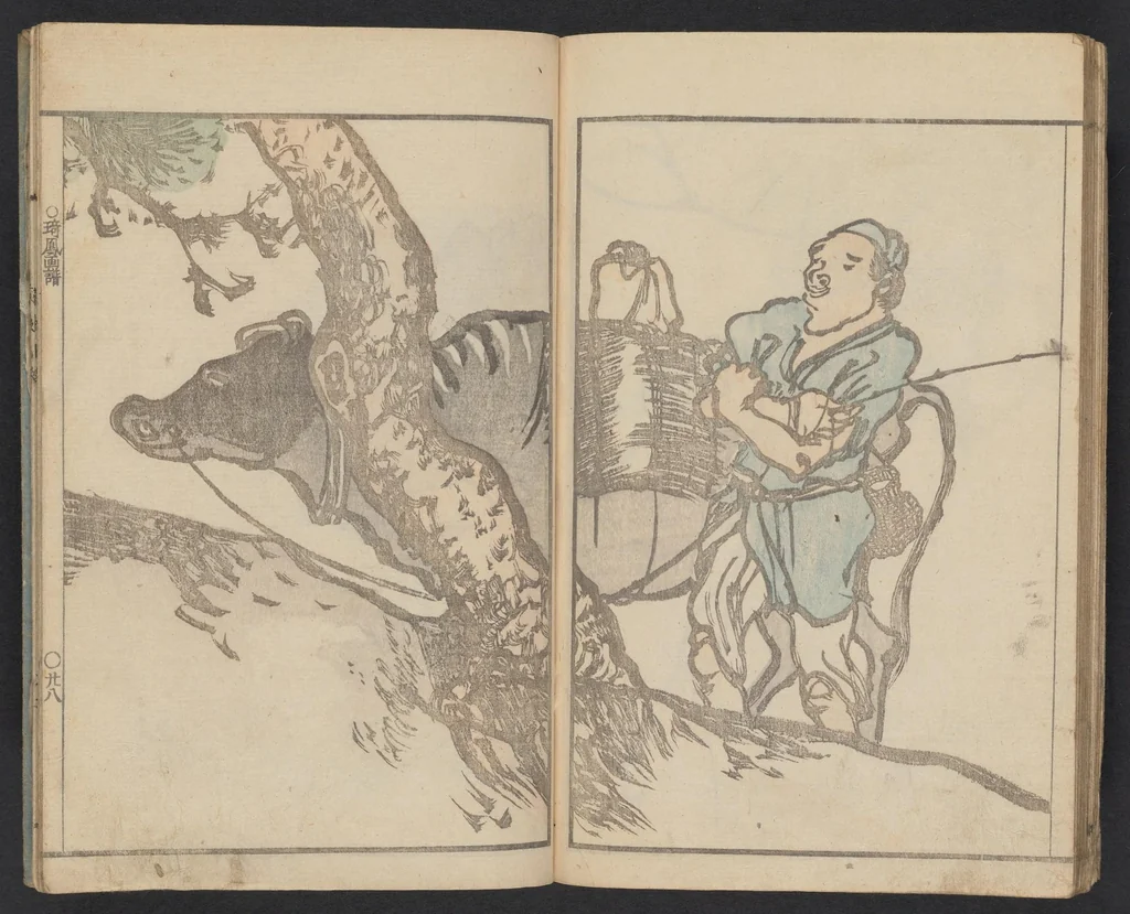 An illustration from Kihō gafu : zen, 1827, leaf 30