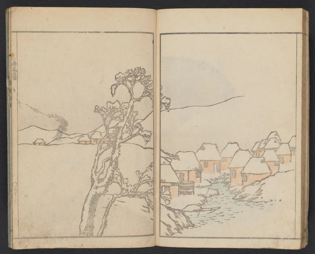 An illustration from Kihō gafu : zen, 1827, leaf 32
