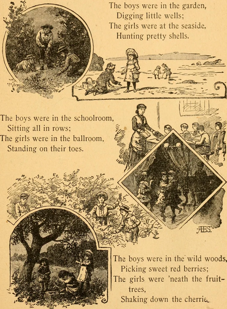 An illustration from The kindergarten;, 1891, leaf 38