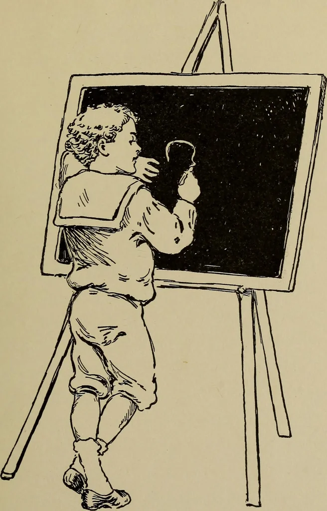 An illustration from The kindergarten in the home; a book for parents and for all interested in child-training, 1909, leaf 124