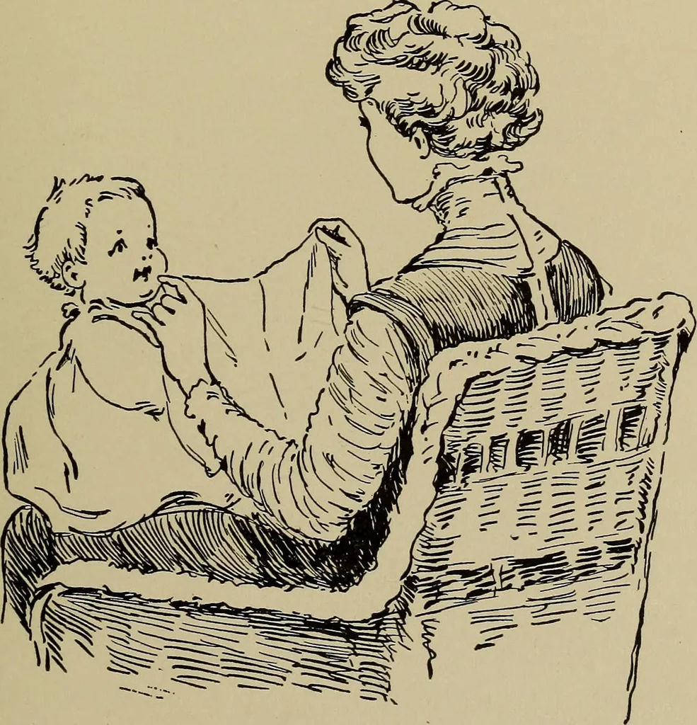 An illustration from The kindergarten in the home; a book for parents and for all interested in child-training, 1909, leaf 130