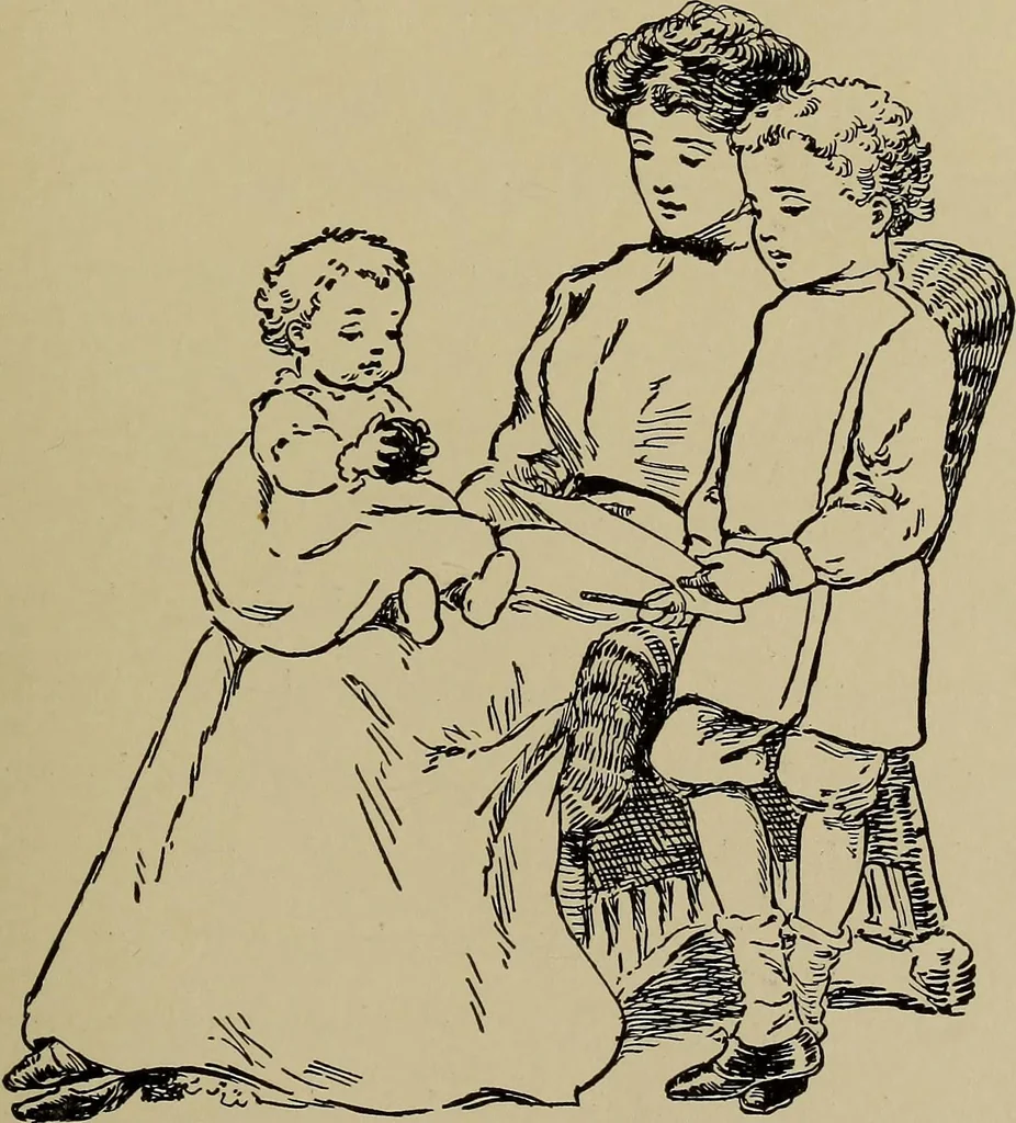An illustration from The kindergarten in the home; a book for parents and for all interested in child-training, 1909, leaf 172