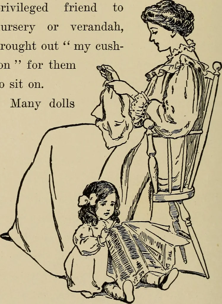 An illustration from The kindergarten in the home; a book for parents and for all interested in child-training, 1909, leaf 179