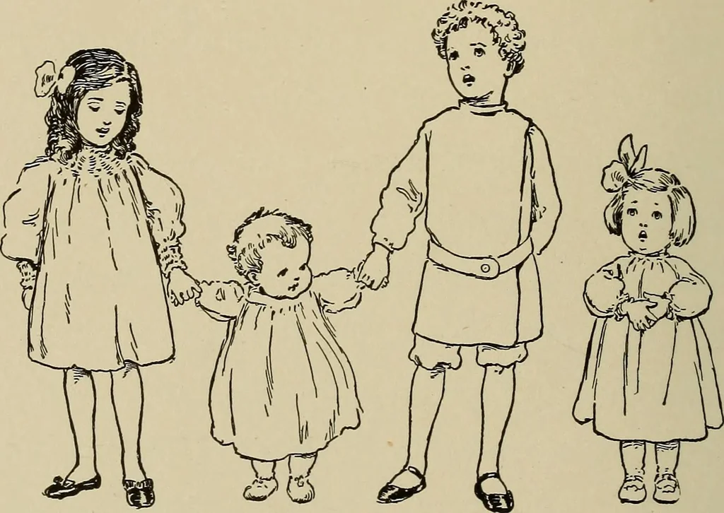 An illustration from The kindergarten in the home; a book for parents and for all interested in child-training, 1909, leaf 205