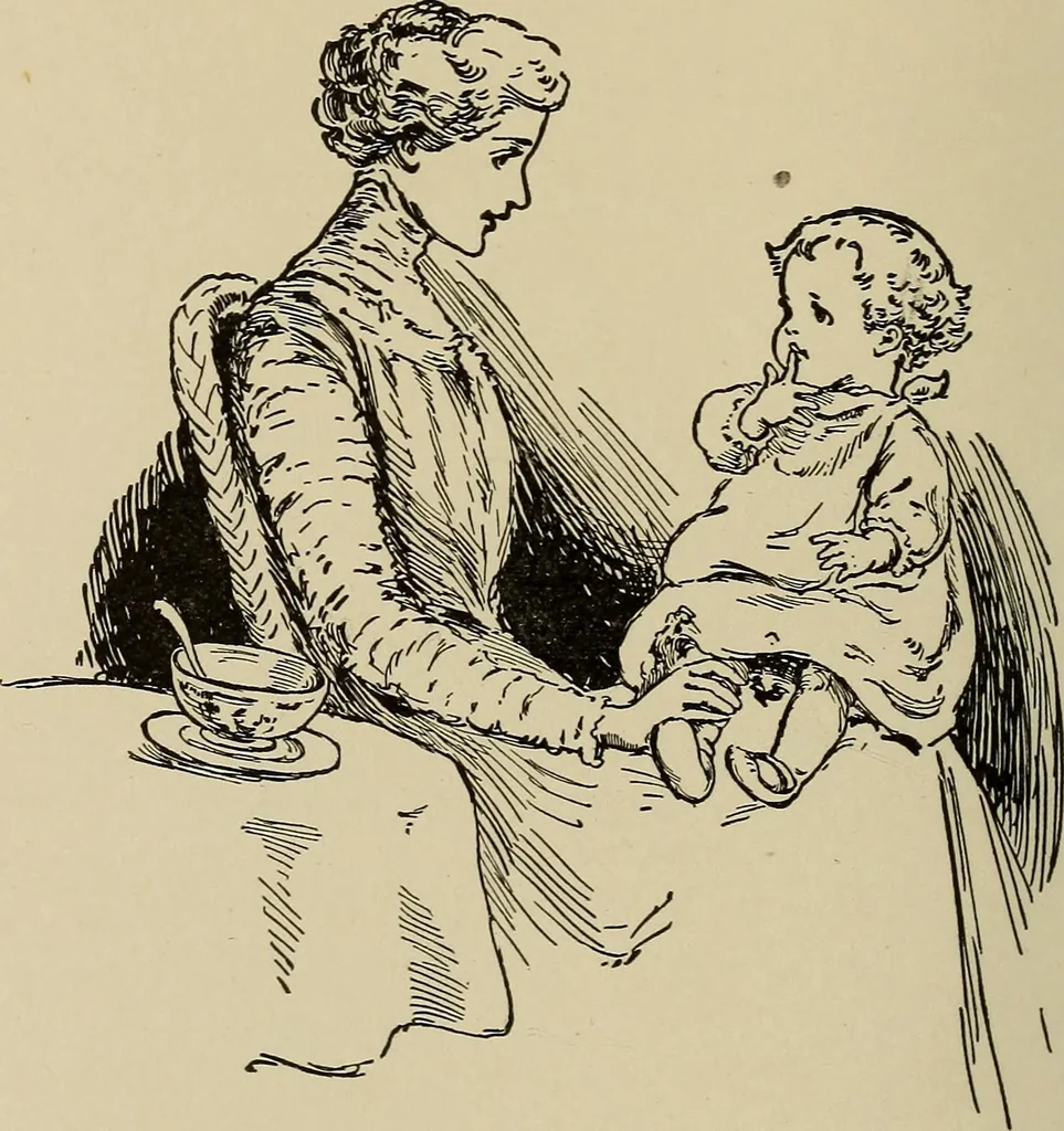 An illustration from The kindergarten in the home; a book for parents and for all interested in child-training, 1909, leaf 217