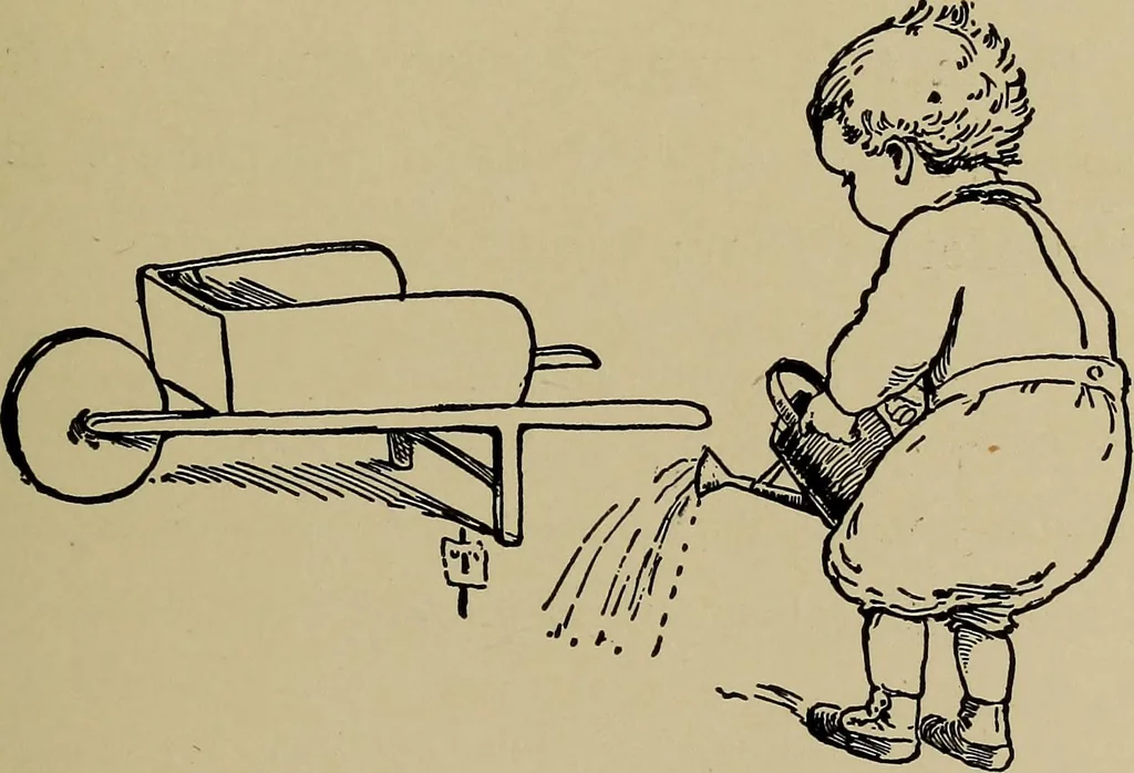 An illustration from The kindergarten in the home; a book for parents and for all interested in child-training, 1909, leaf 254