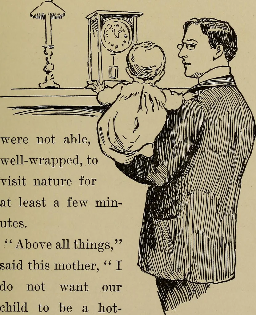 An illustration from The kindergarten in the home; a book for parents and for all interested in child-training, 1909, leaf 32