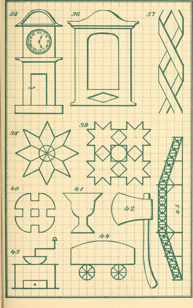 An illustration from The kindergarten. A manual for the introduction of Froebel's system of primary education into public schools; and for the use of mothers and private teachers, 1871, leaf 176
