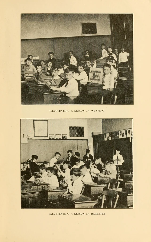 An illustration from Kindergartens, music, sewing, cooking, modern languages in elementary schools, 1916, leaf 27
