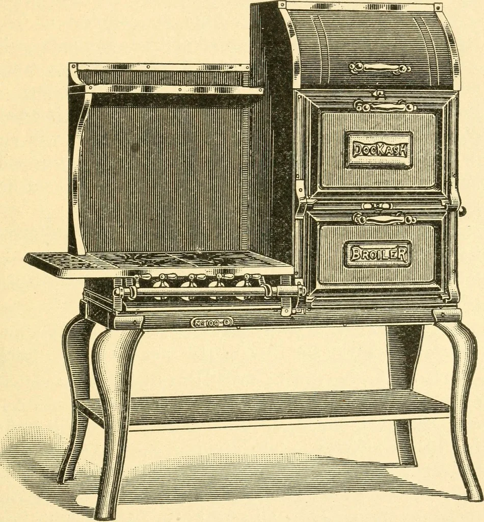 An illustration from The kitchen fire and how to run it. A manual for the housewife showing how to save coal, gas, labor and health, 1912, leaf 54