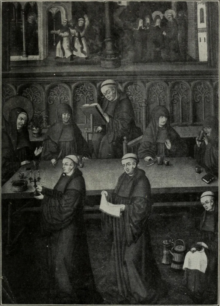 An illustration from Klosterleben im deutschen Mittelalter : nach zeitgenössischen Aufzeichnungen, 1921, leaf 16
