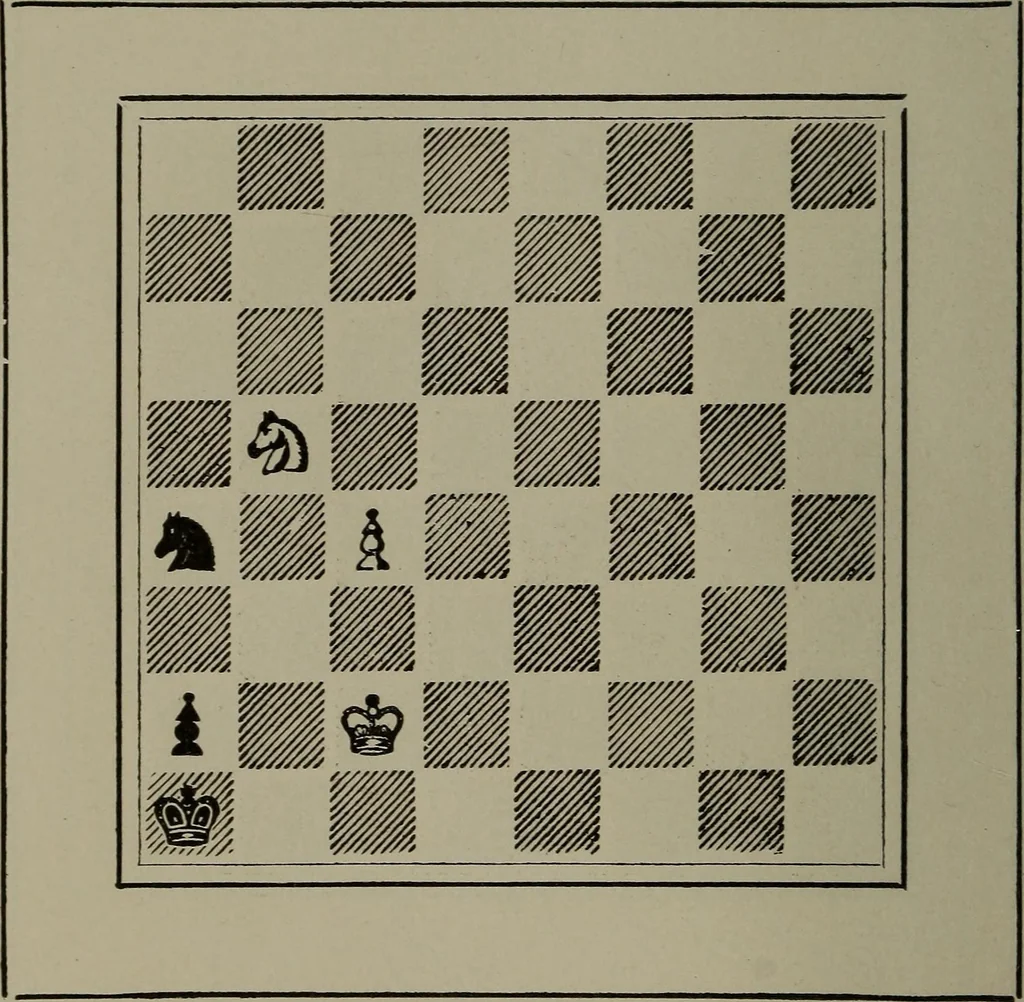 An illustration from Knights and bishops, 1909, leaf 23