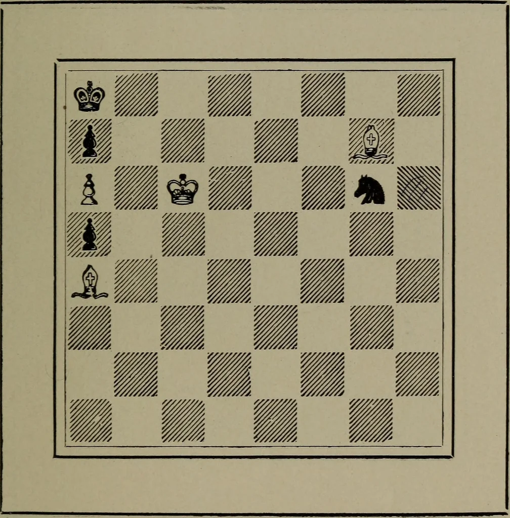An illustration from Knights and bishops, 1909, leaf 34