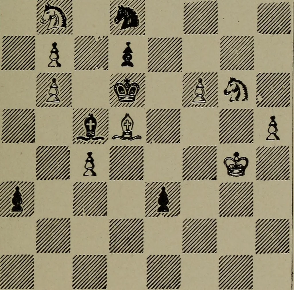 An illustration from Knights and bishops, 1909, leaf 80