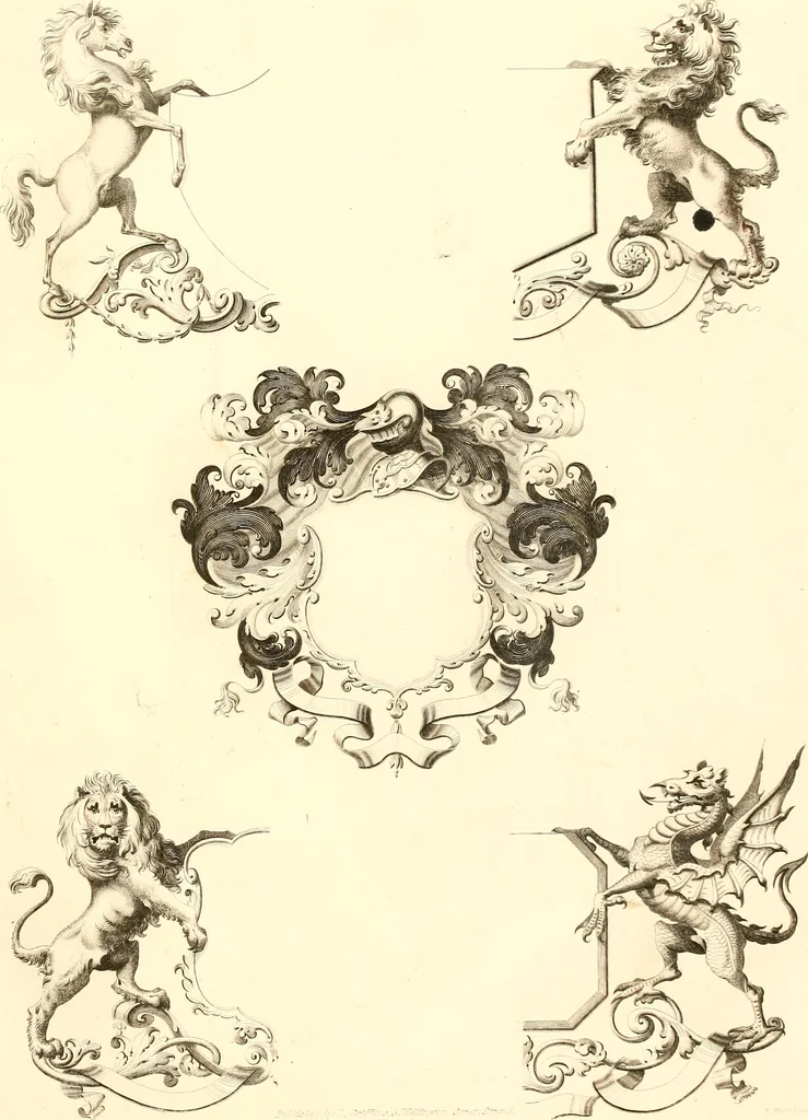 An illustration from Knight's heraldic illustrations designed for the use of herald painters and engravers, 1843, leaf 10